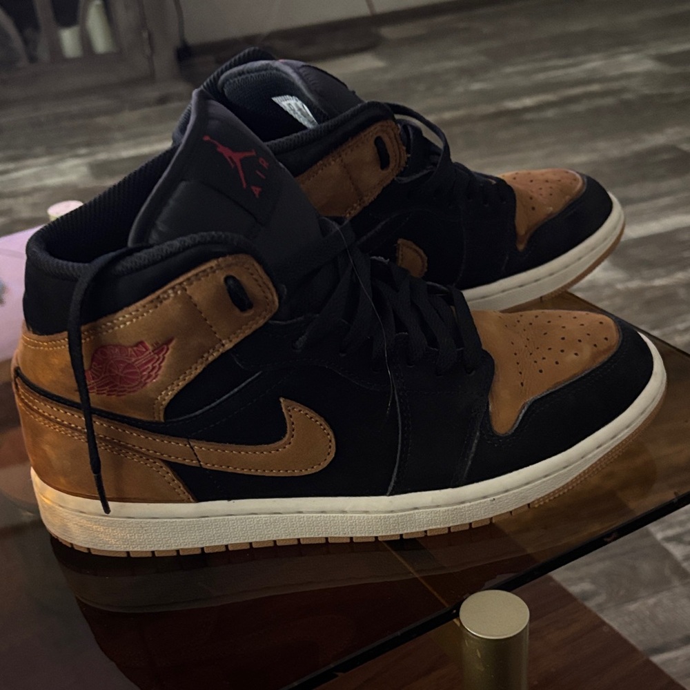Nike Air Jordan Retro High Top Sneakers in Black and Brown